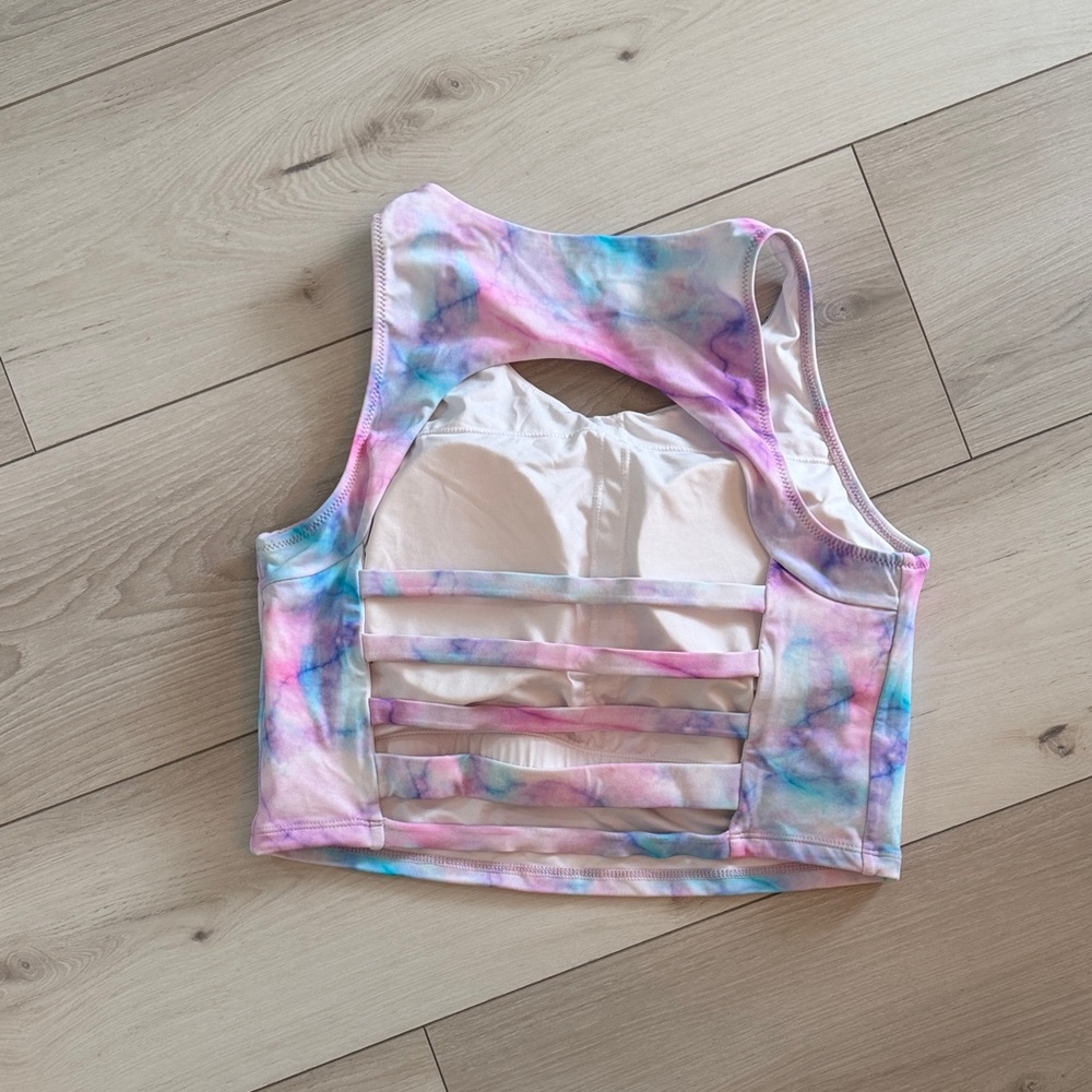 KIAVA Tie-Dye Bikini/Workout Top - Pink, Blue, Purple - Picture 2 of 3